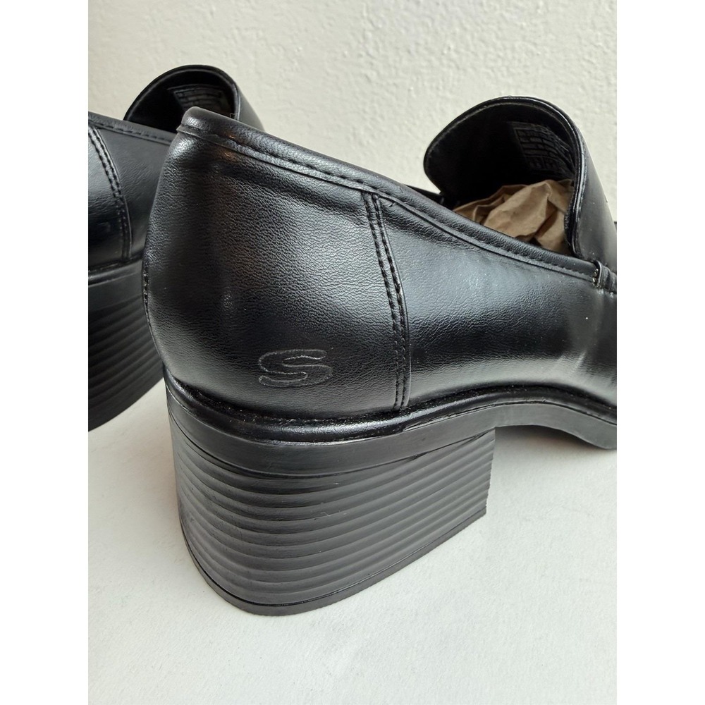 Skechers Y2K Black Platform Chunky Loafer Shoe Sz 8.5 Womens Grunge Goth Witchy - Picture 15 of 16